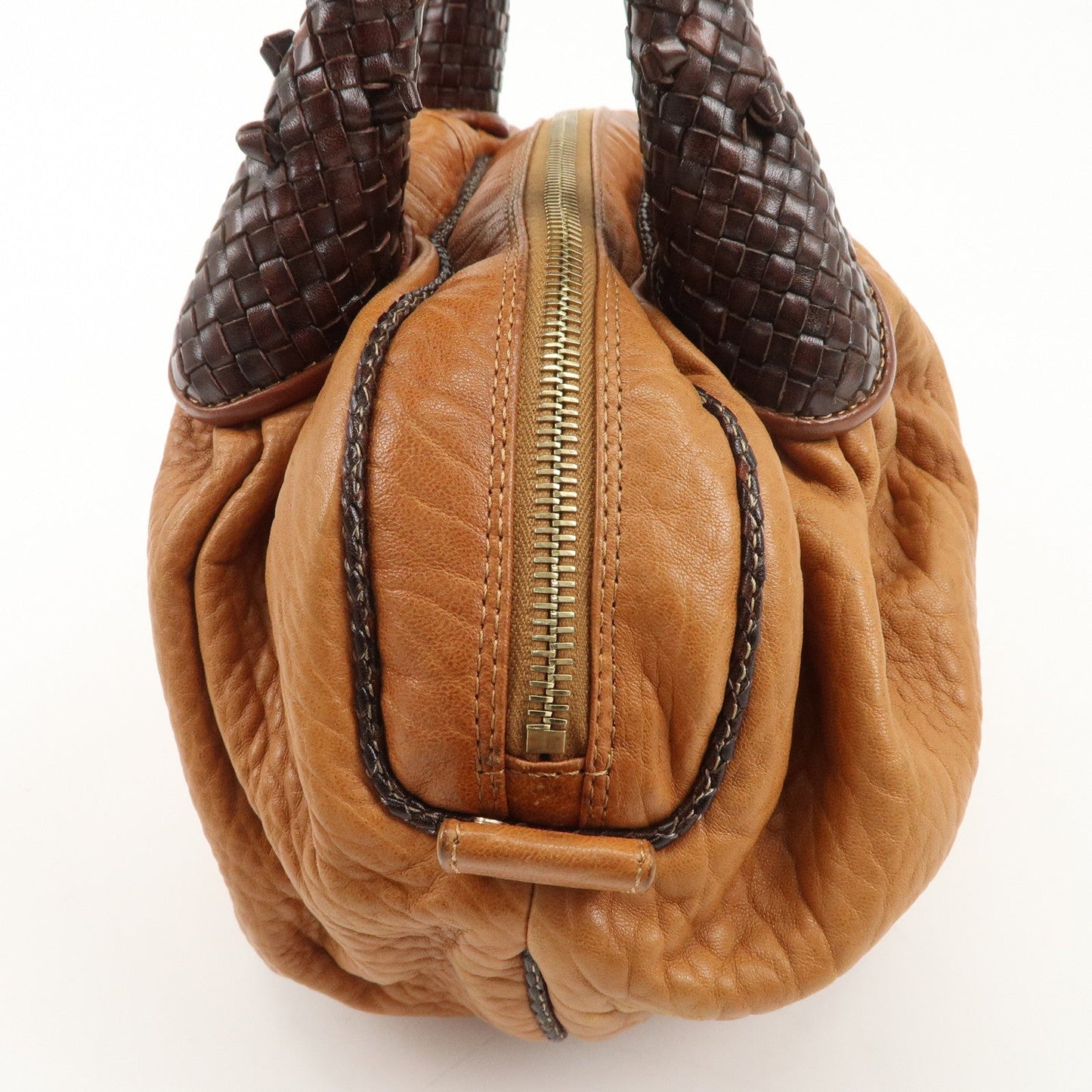 FENDI Leather Mini Spy Bag Hand Bag Brown Dark Brown 8BL078  d