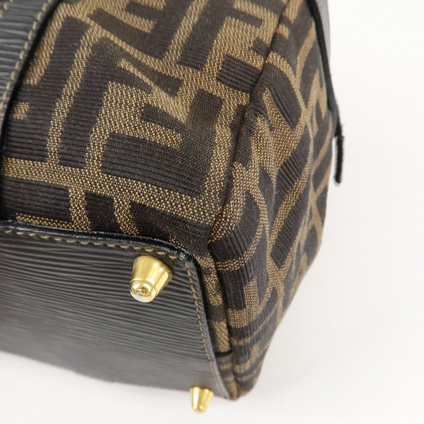 FENDI Zucca Canvas Leather 2WAY Bag Brown Black 261470  d