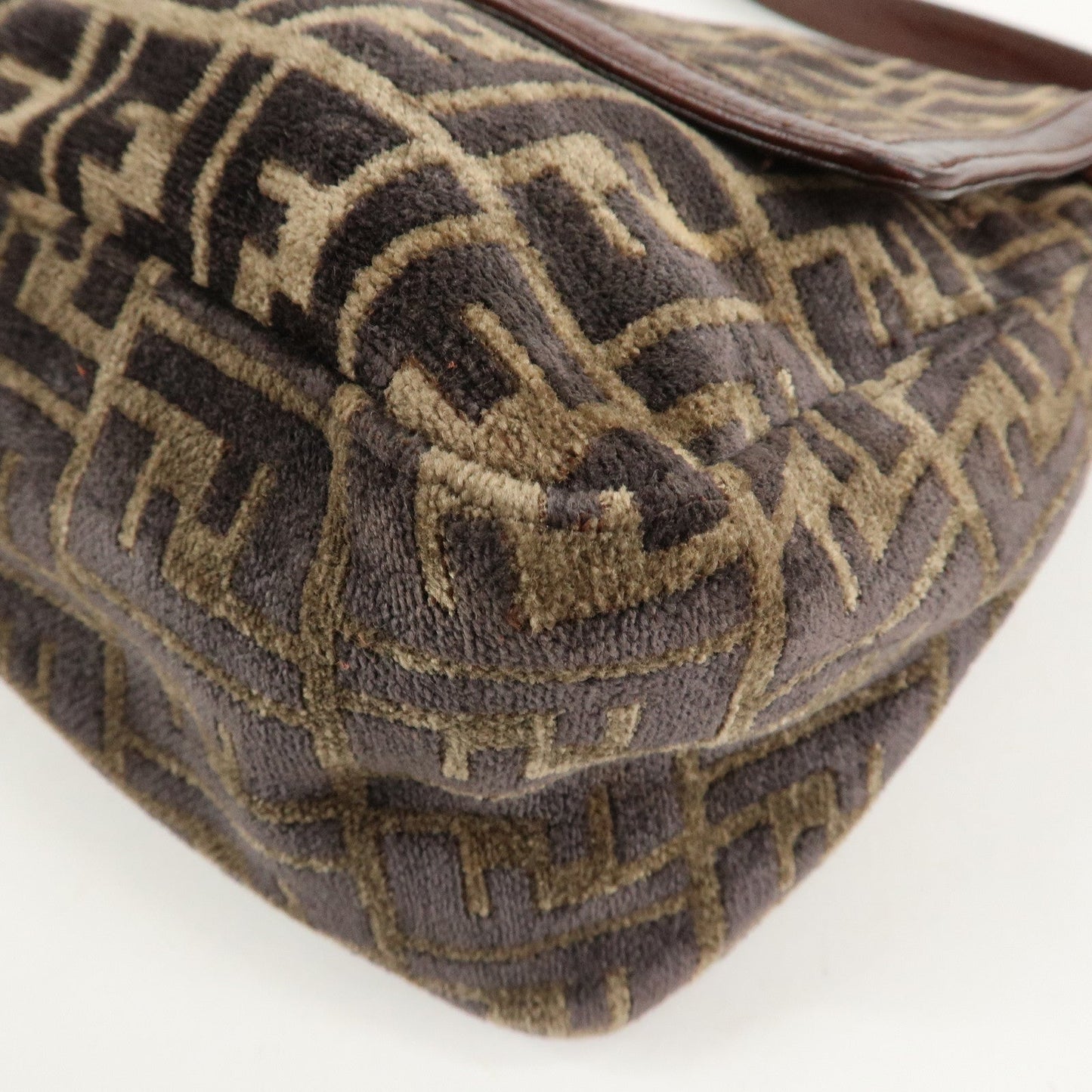 FENDI Mamma Baguette Zucca Pile Leather Shoulder Bag 8BR001  d