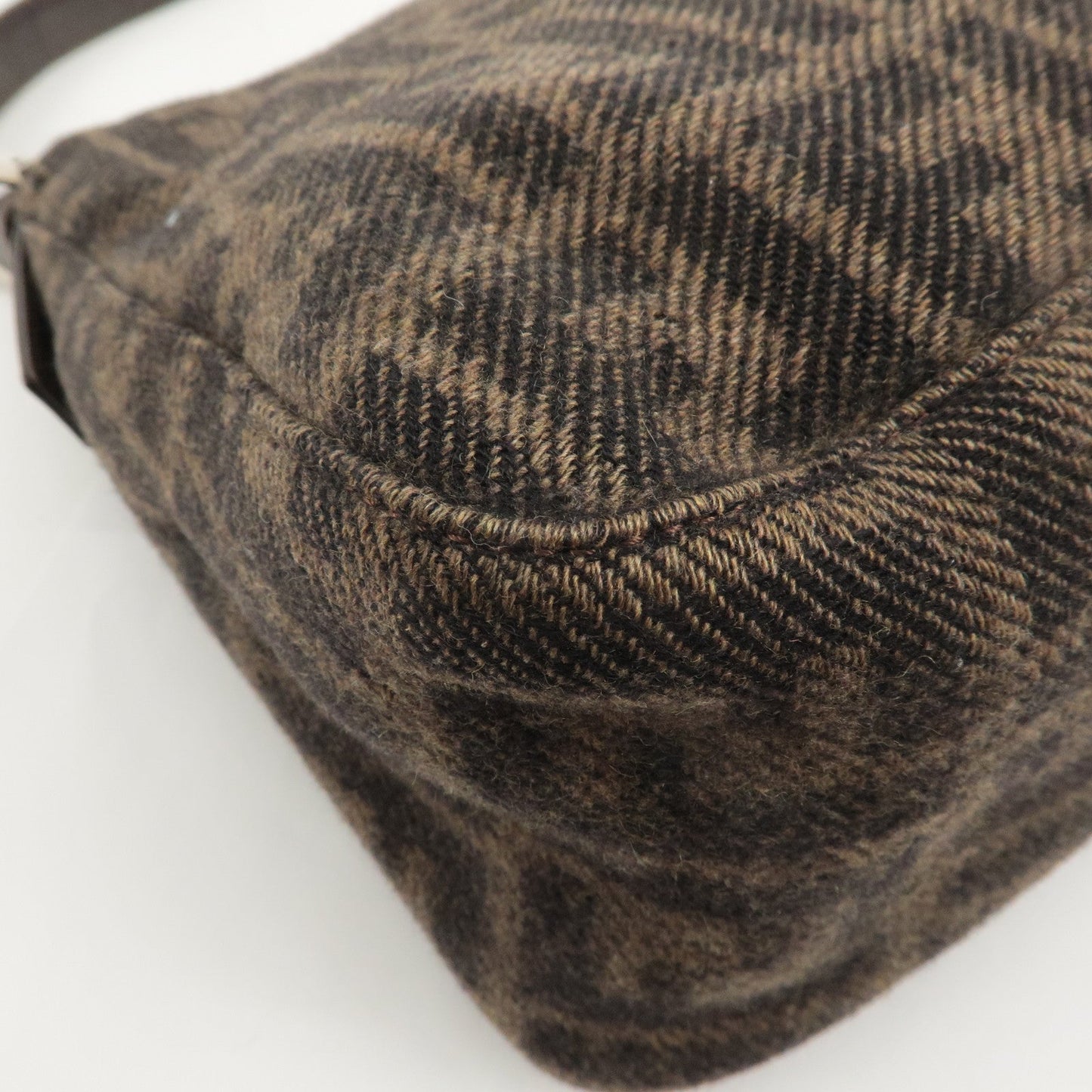 FENDI Mamma Baguette Zucca Wool Leather Shoulder Bag 26325  d
