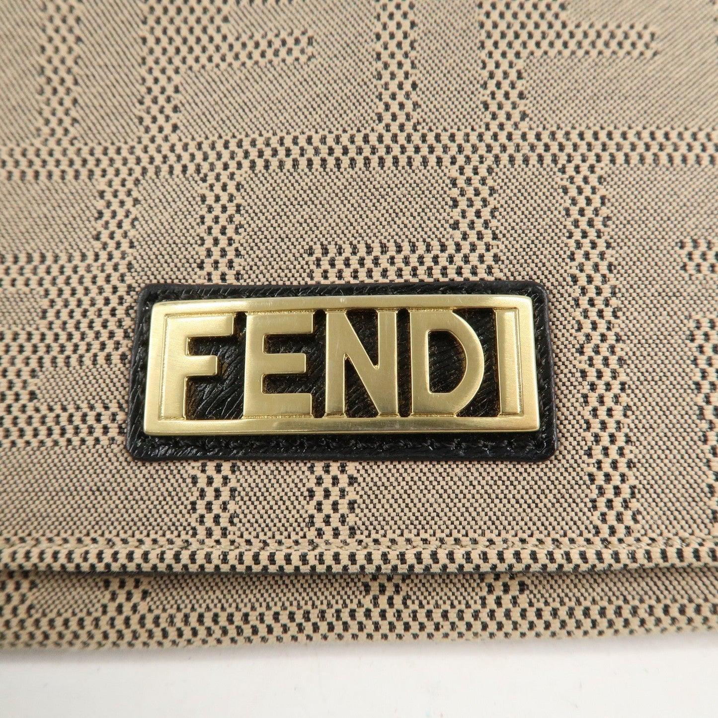 FENDI Zucca Print Canvas Leather Long Wallet Brown 8M0000  d