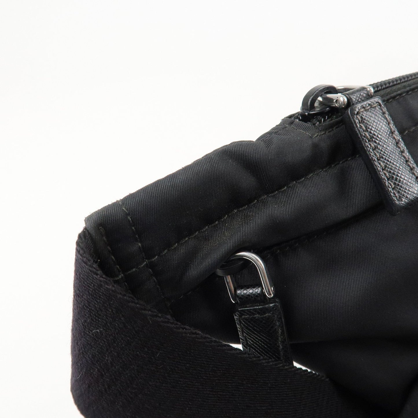 PRADA Logo Nylon Leather Waist Bag Crossbody Bag Black  d