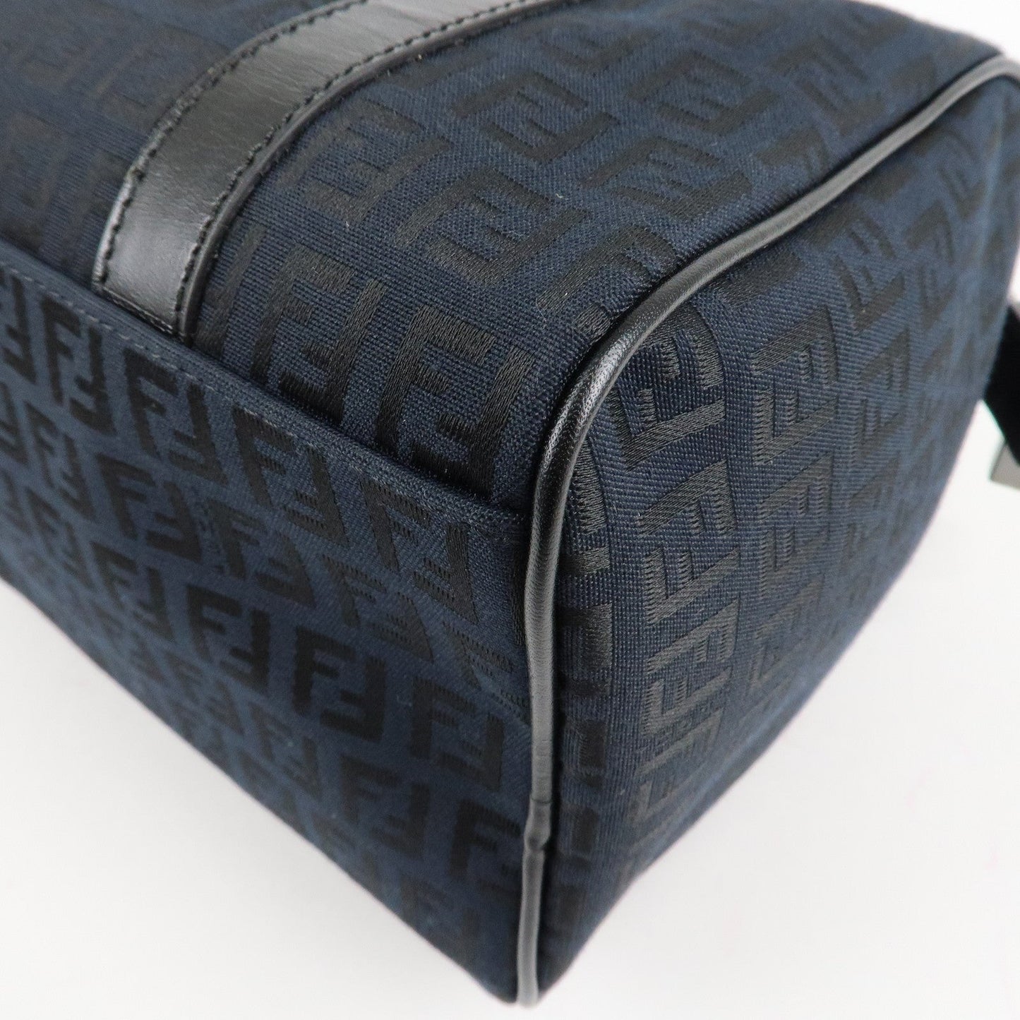 FENDI Zucca PVC Enamel Mini Boston Bag Black 8BL068  d