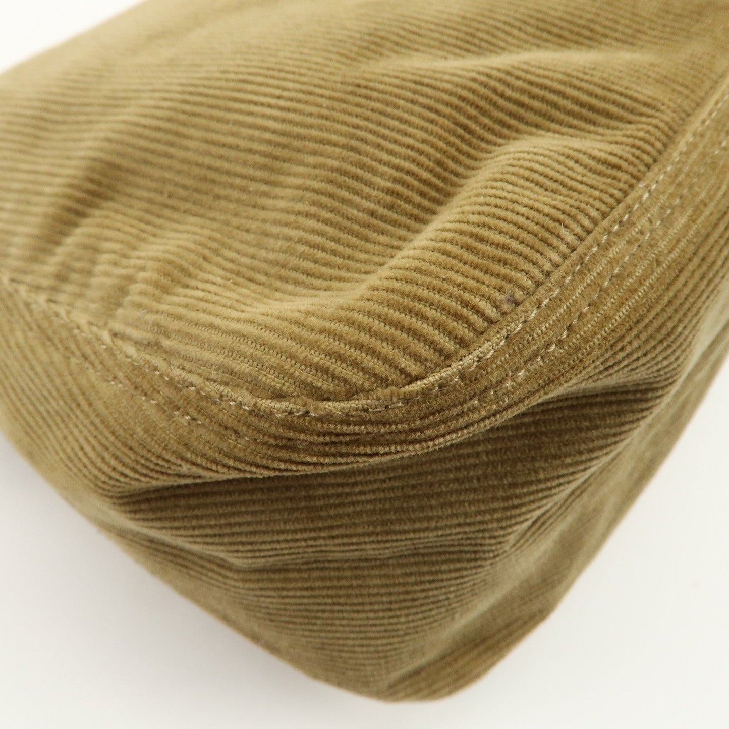 FENDI Mamma Baguette Corduroy Shoulder Bag Khaki 26325  d
