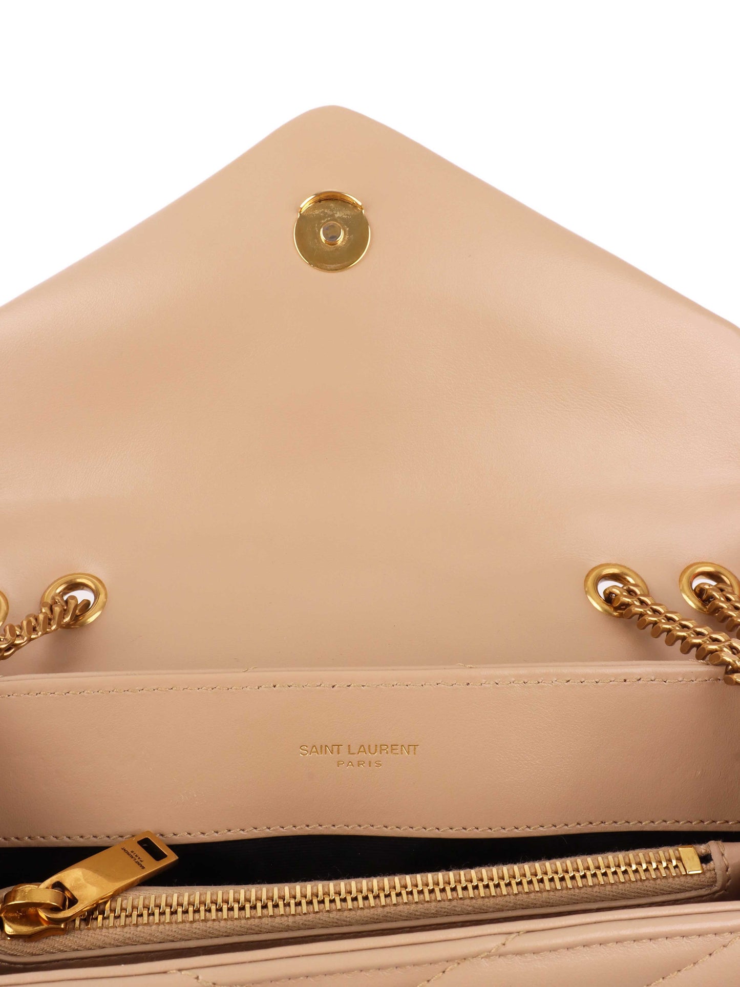 Saint Laurent Small Beige Loulou Bag.