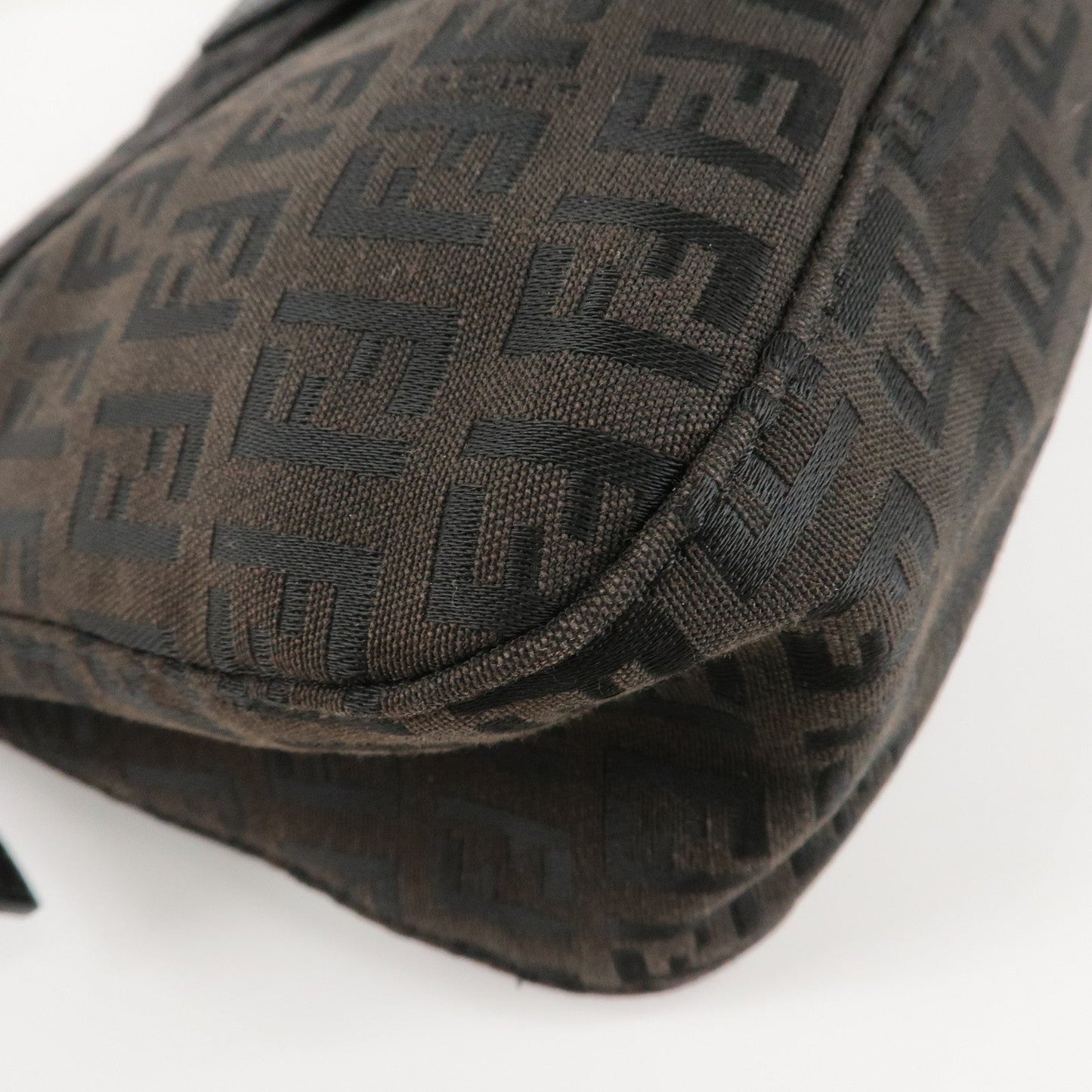 FENDI Mamma Baguette Zucchino Canvas Leather Shoulder Bag 8BR003  d