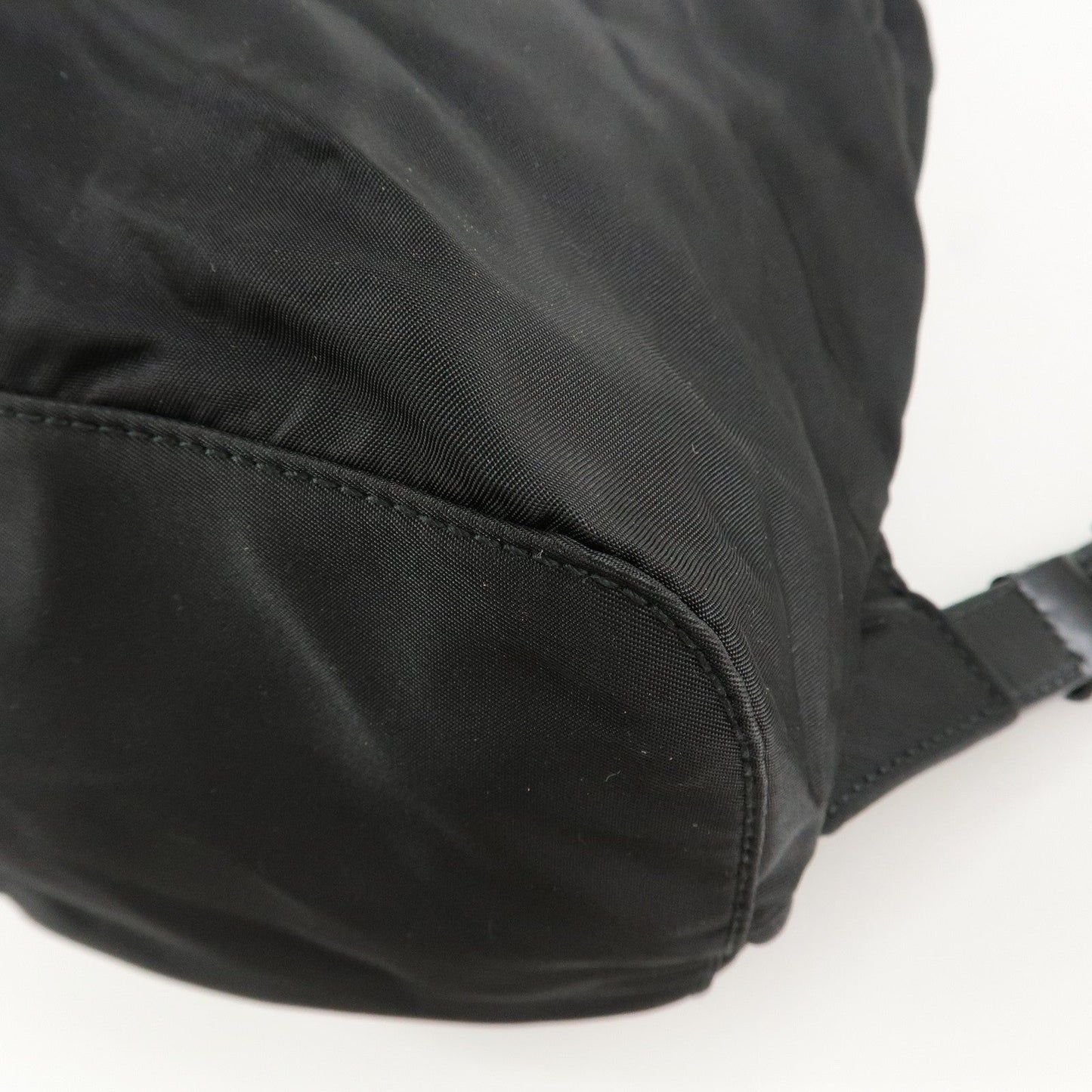 PRADA Triangle Logo Nylon Leather Back Pack Black B5885  d