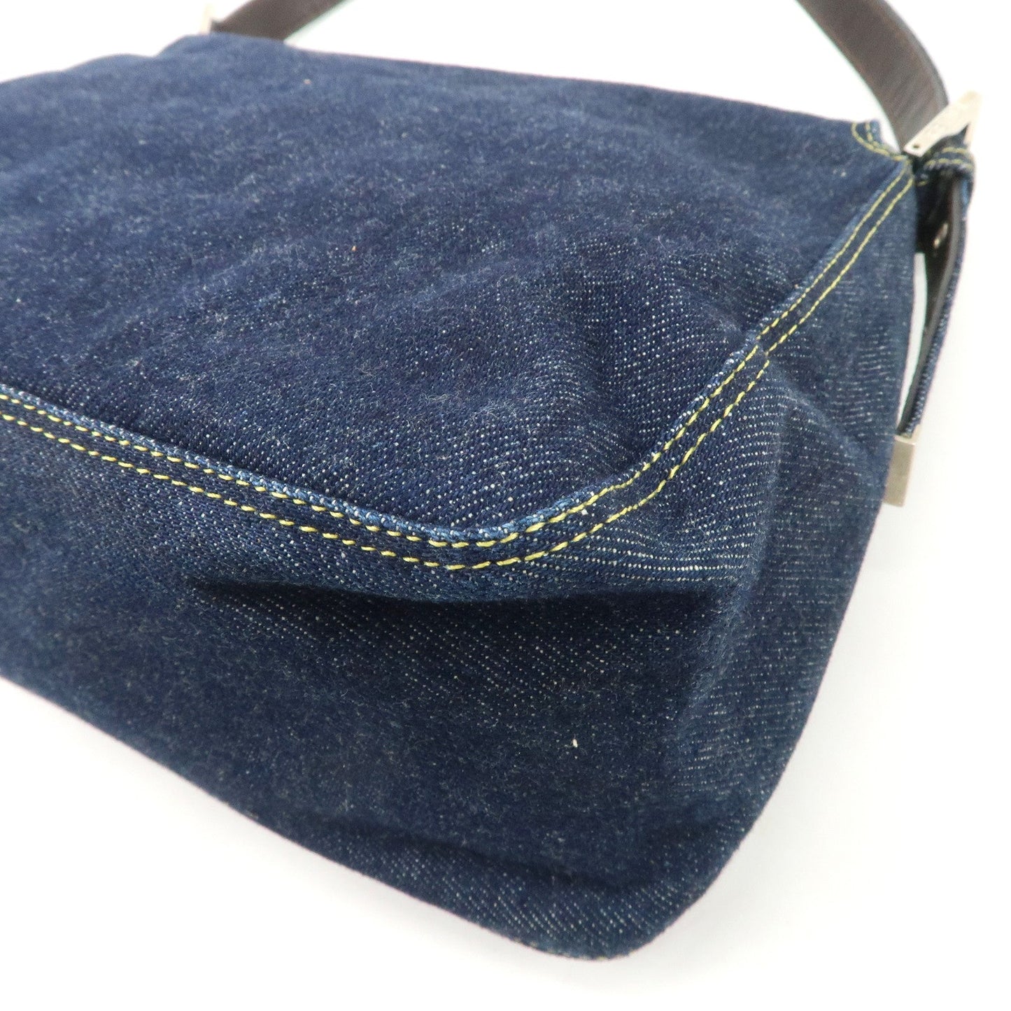 FENDI Denim Leather Mamma Baguette Shoulder Bag 26325  d