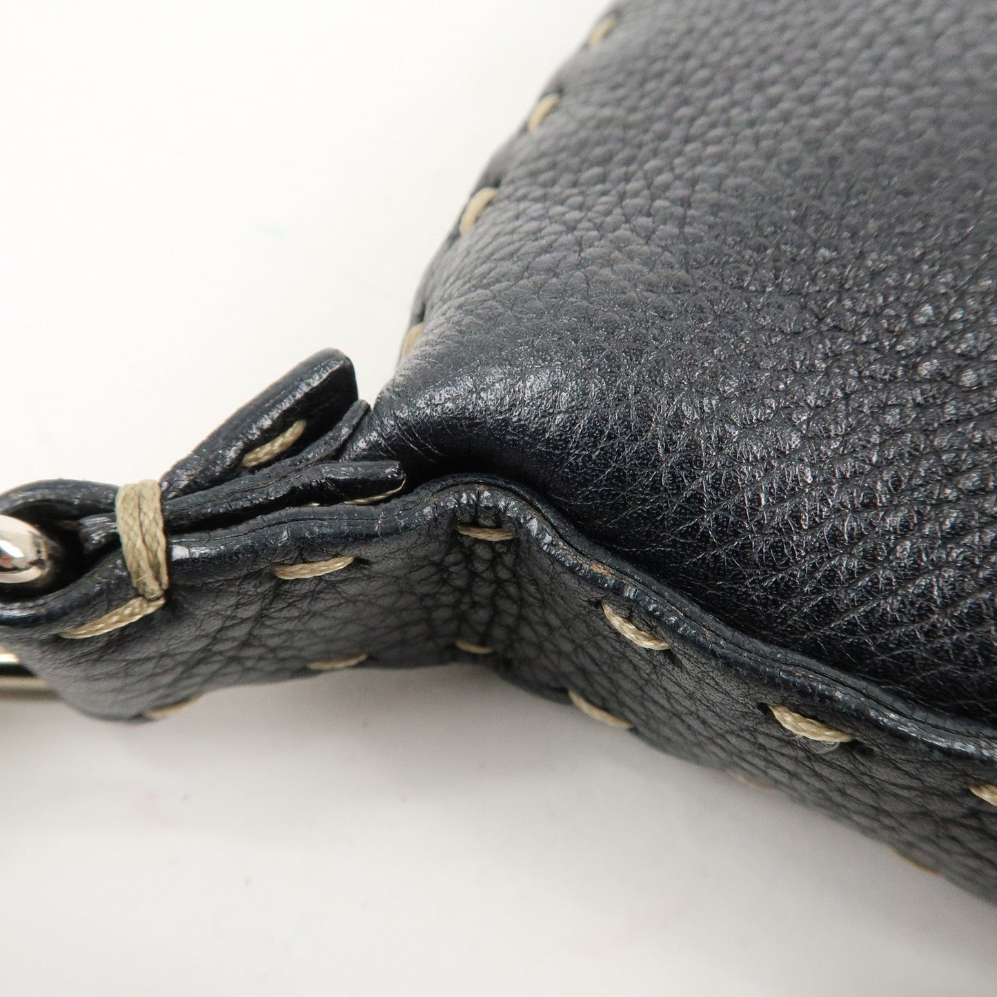 FENDI Selleria Leather Shoulder Bag Crossbody Bag Black 8BT092  d