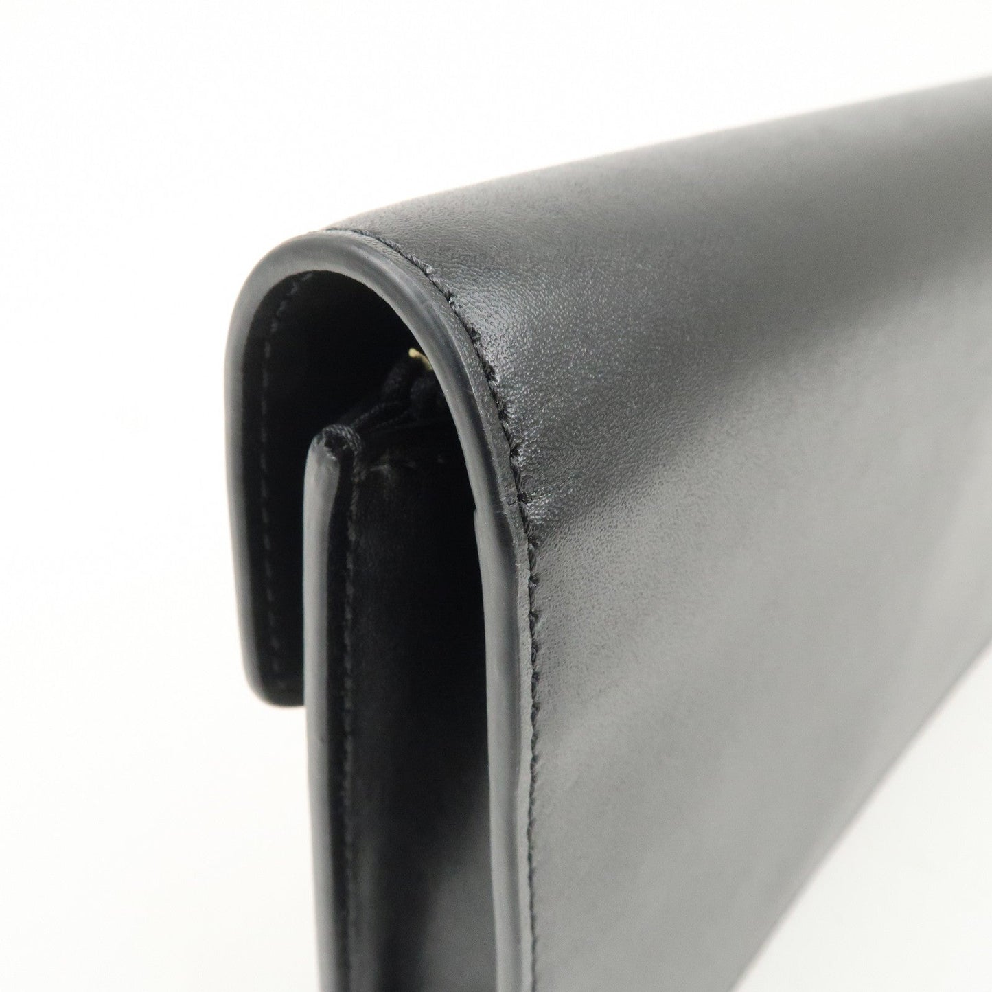 FENDI F is FENDI Leather Chain Wallet Clutch Bag Black 8BS006  d