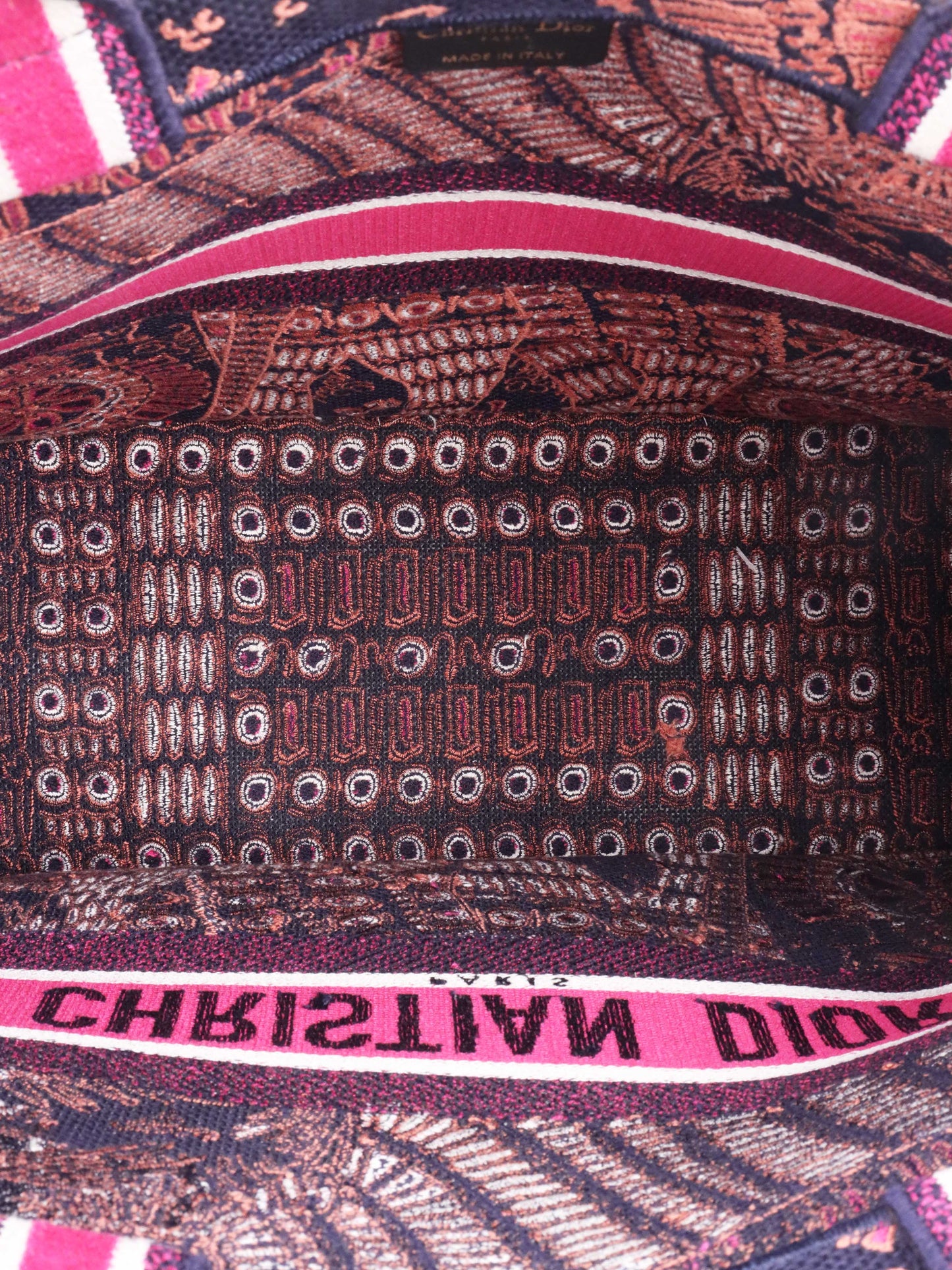 Dior Limited Edition Animal Embroidered Large Book Tote.