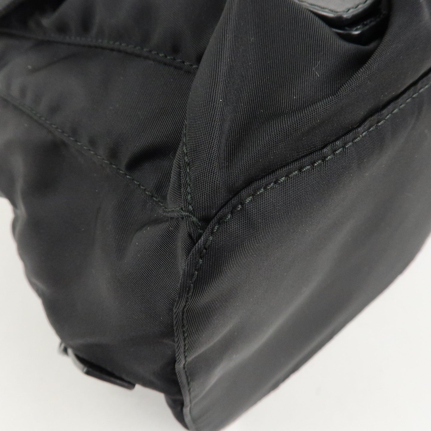 PRADA Logo Nylon Leather Back Pack Ruck Sack NERO Black BZ2811  d