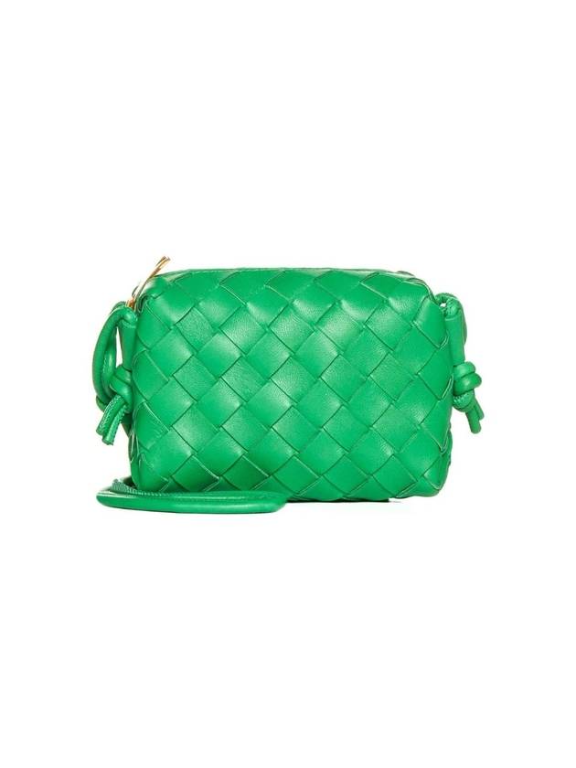 Luxury Bottega Veneta Loop Camera Leather Crossbag Parakeet
