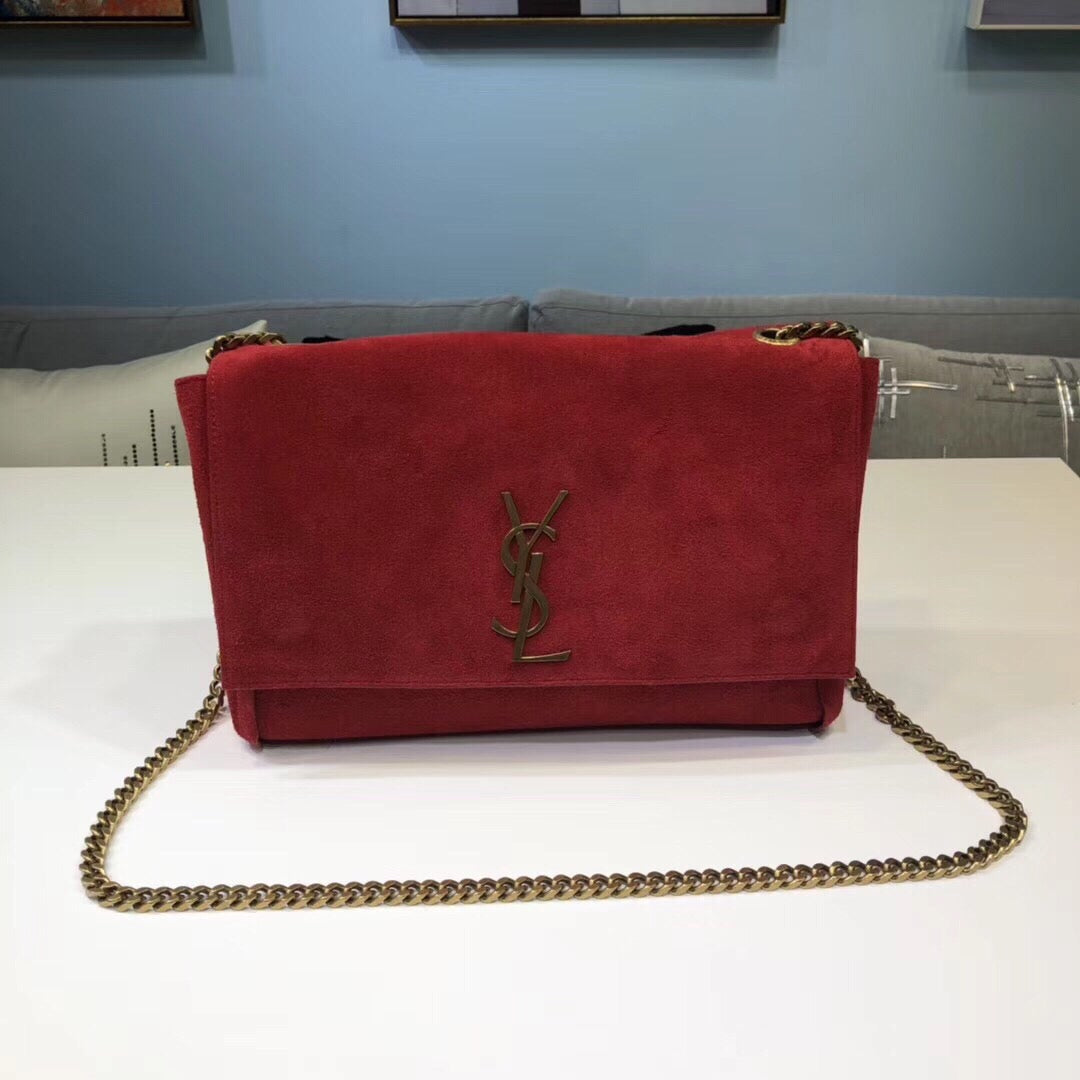 YSSL Kate Medium Reversible Chain Bag Red For Women 28.5in/11cm YSL 