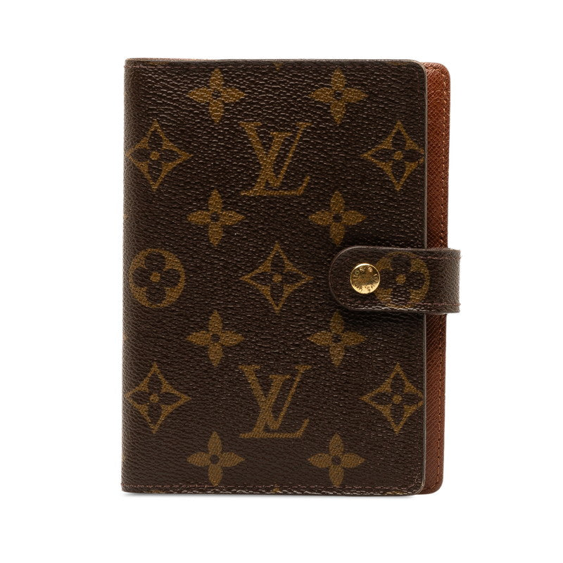 Louis Vuitton Monogram Agenda PM Handbook Cover Binder R20005 Brown PVC Leather  Louis Vuitton