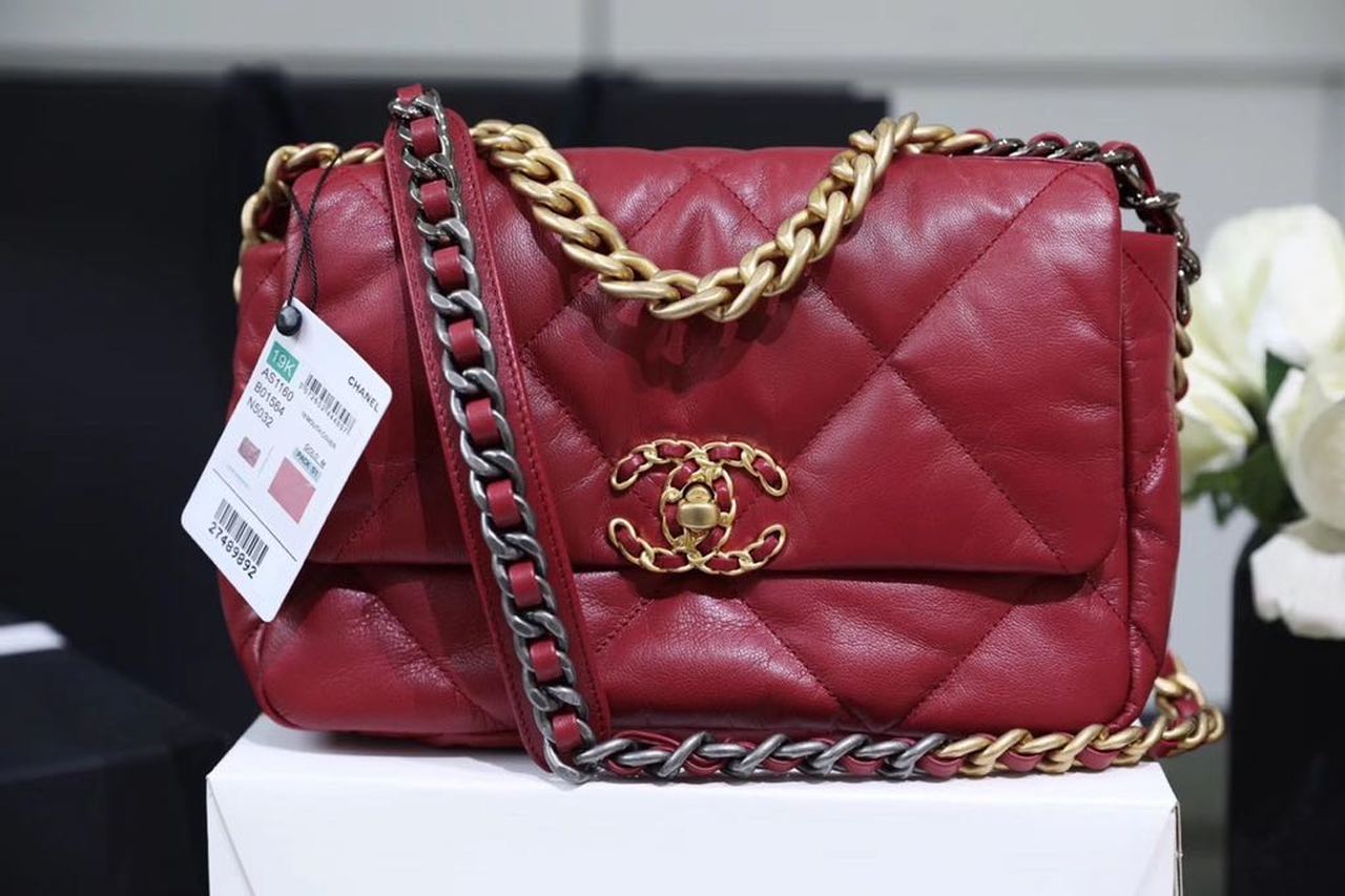 CHL 19 Handbag 26cm Burgundy For Women AS1160