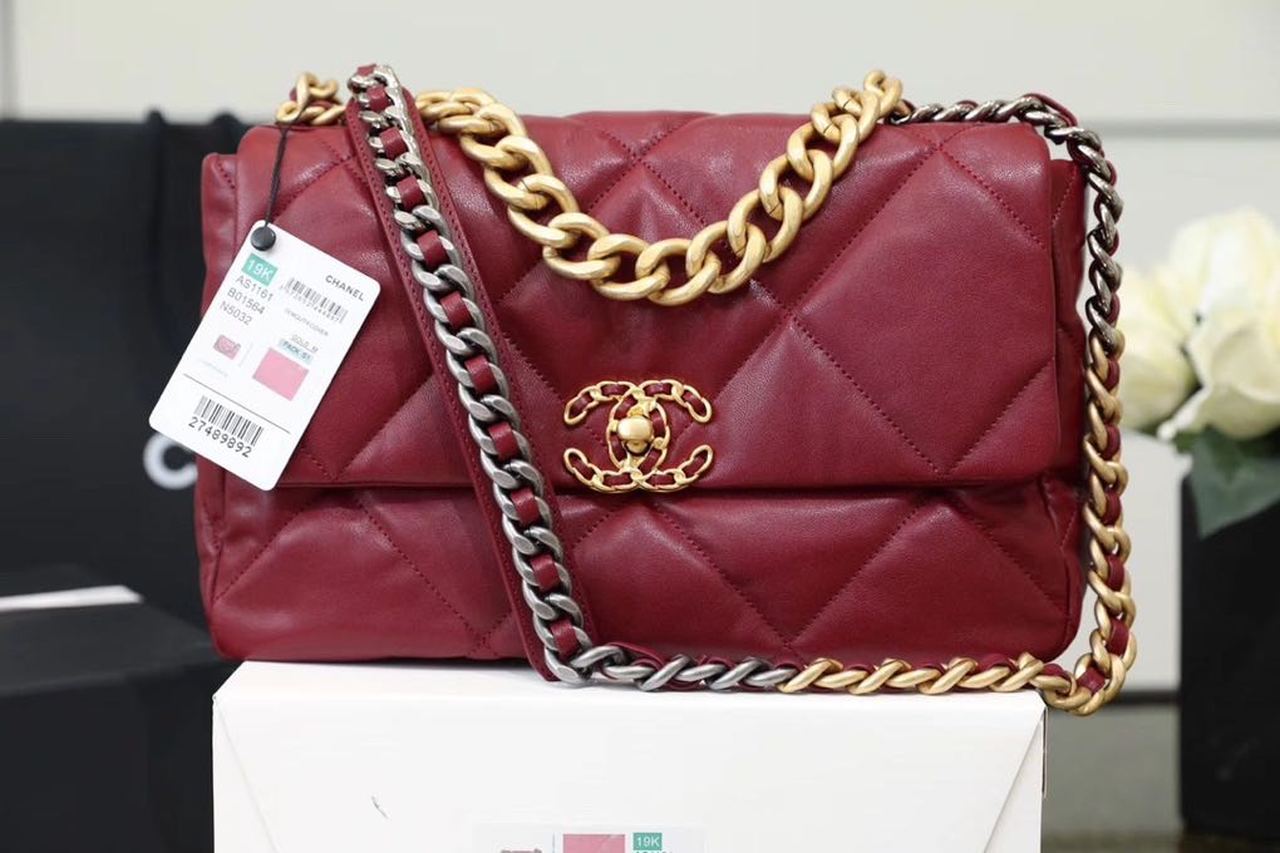 CHL 19 Handbag 26cm Bordeaux For Women AS1160