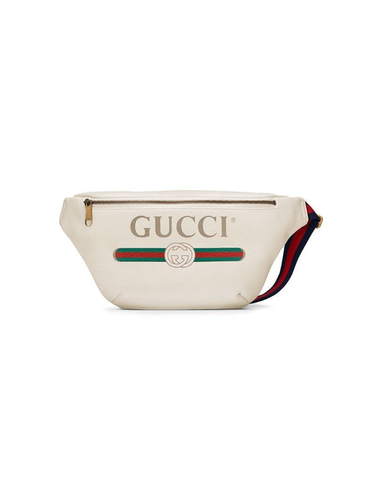 Gucci - logo print belt bag - men - Leather/Cotton/Nylon - 90 - Neutrals