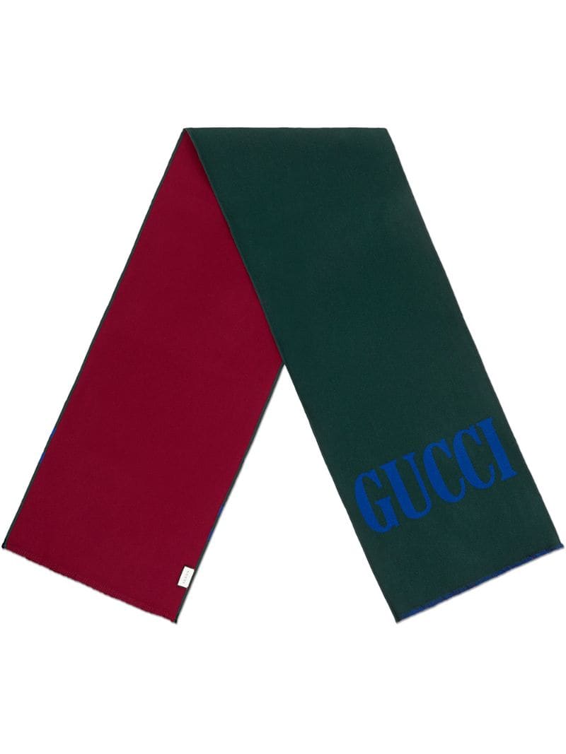 Gucci - Gucci jacquard wool silk scarf - unisex - Wool/Silk - One Size - Green