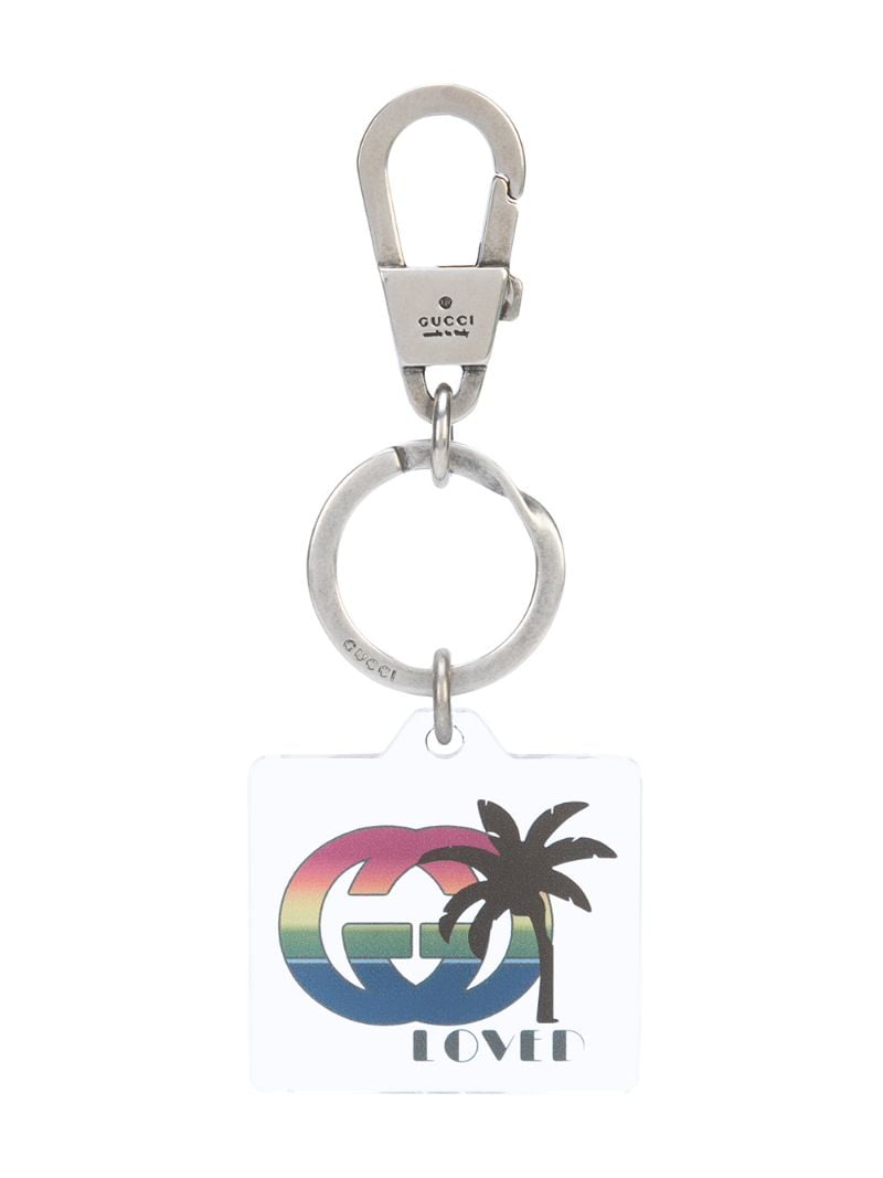 Gucci - Loved palm tree keyring - men - metal/Acetate - One Size - White