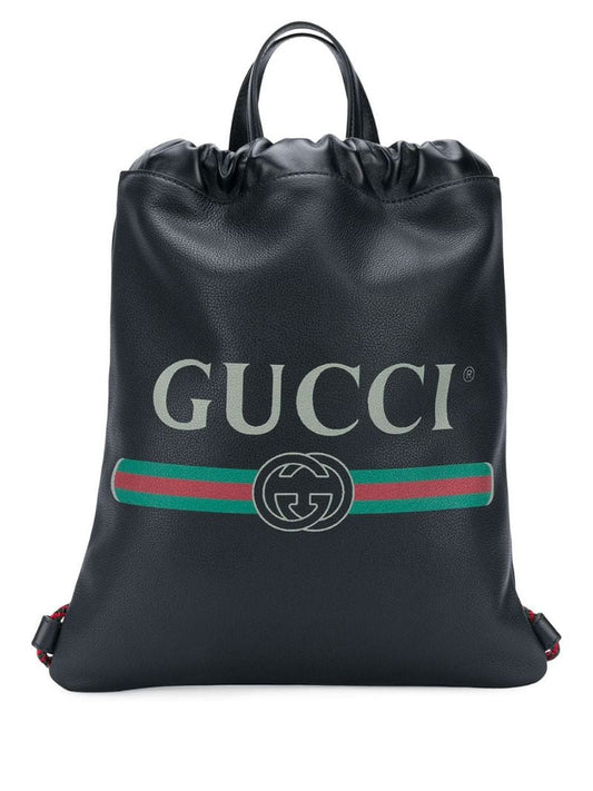 Gucci - logo drawstring backpack - women - Leather - One Size - Black