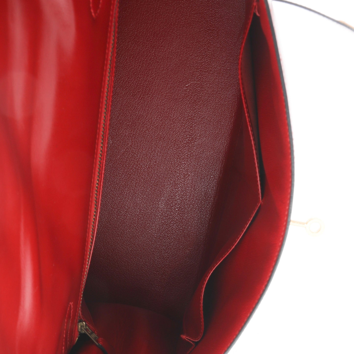 Hermes Kelly 32   Rouge Box Natural Toile Sellier