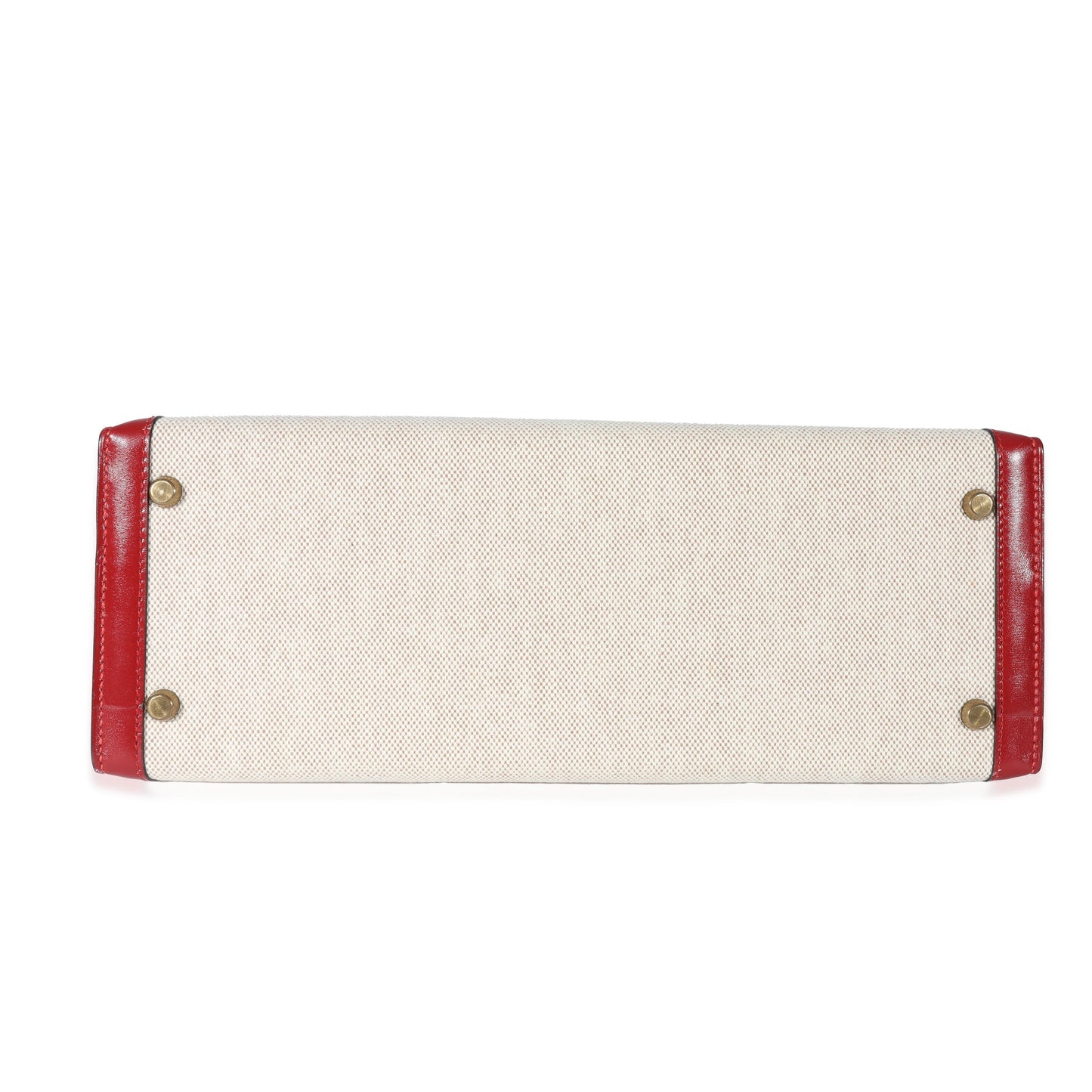 Hermes Kelly 32   Rouge Box Natural Toile Sellier