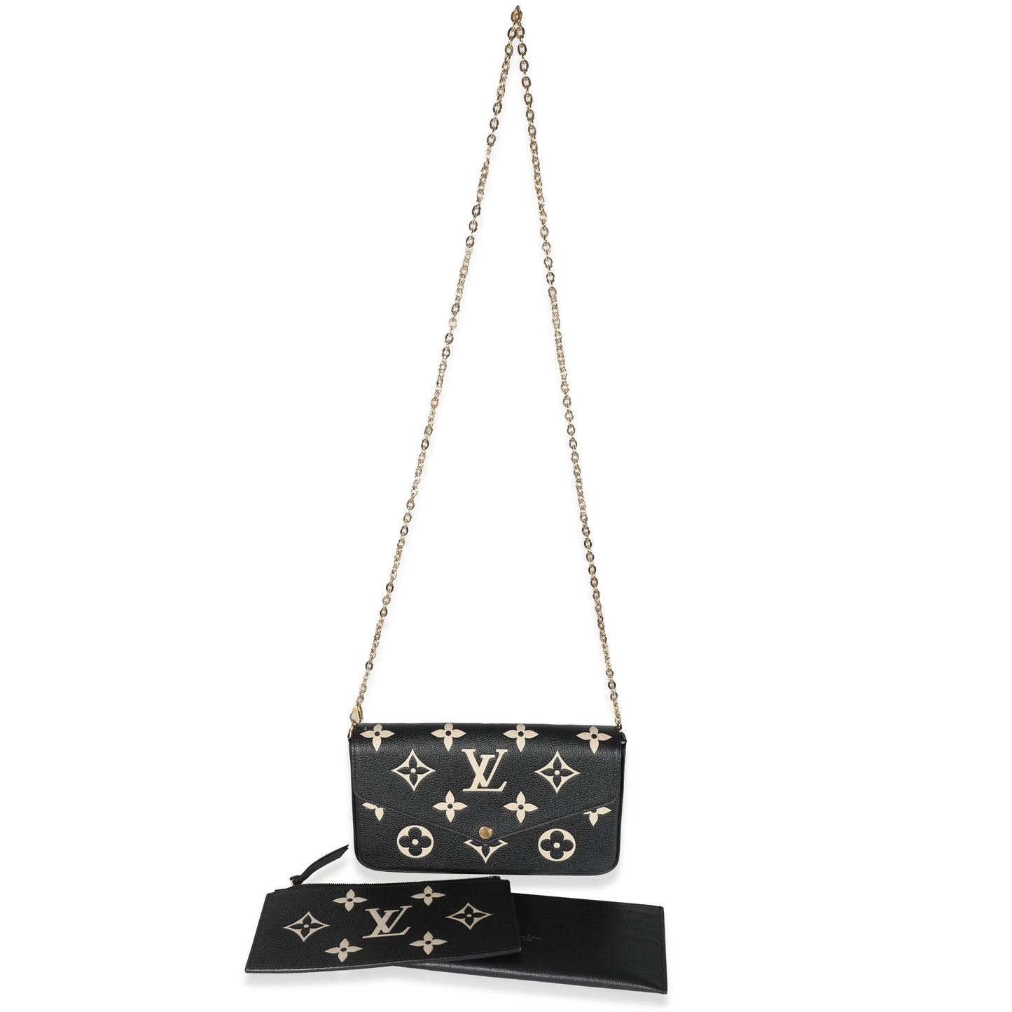 Louis Vuitton  Black Beige Monogram Empreinte Félicie Pochette
