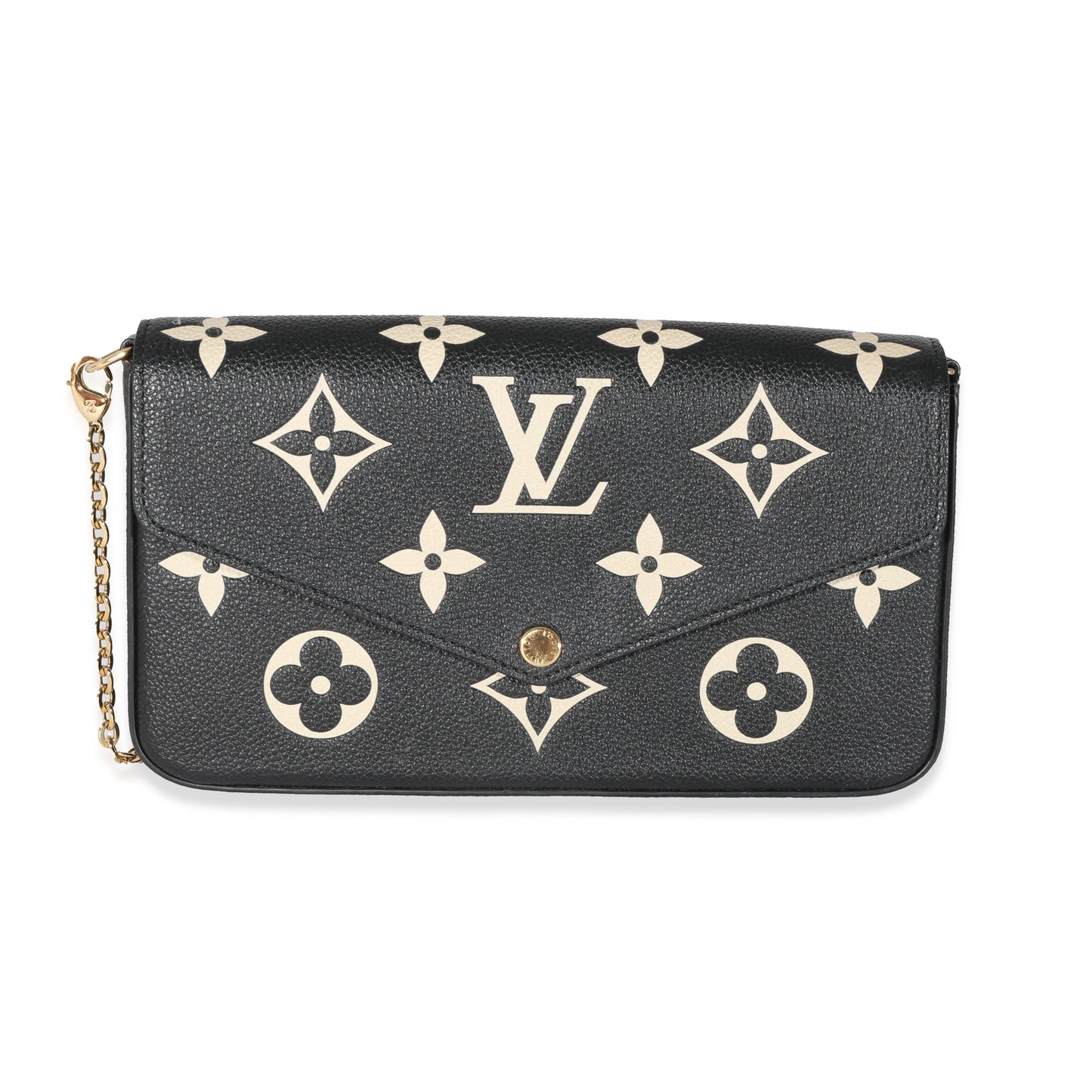 Louis Vuitton  Black Beige Monogram Empreinte Félicie Pochette