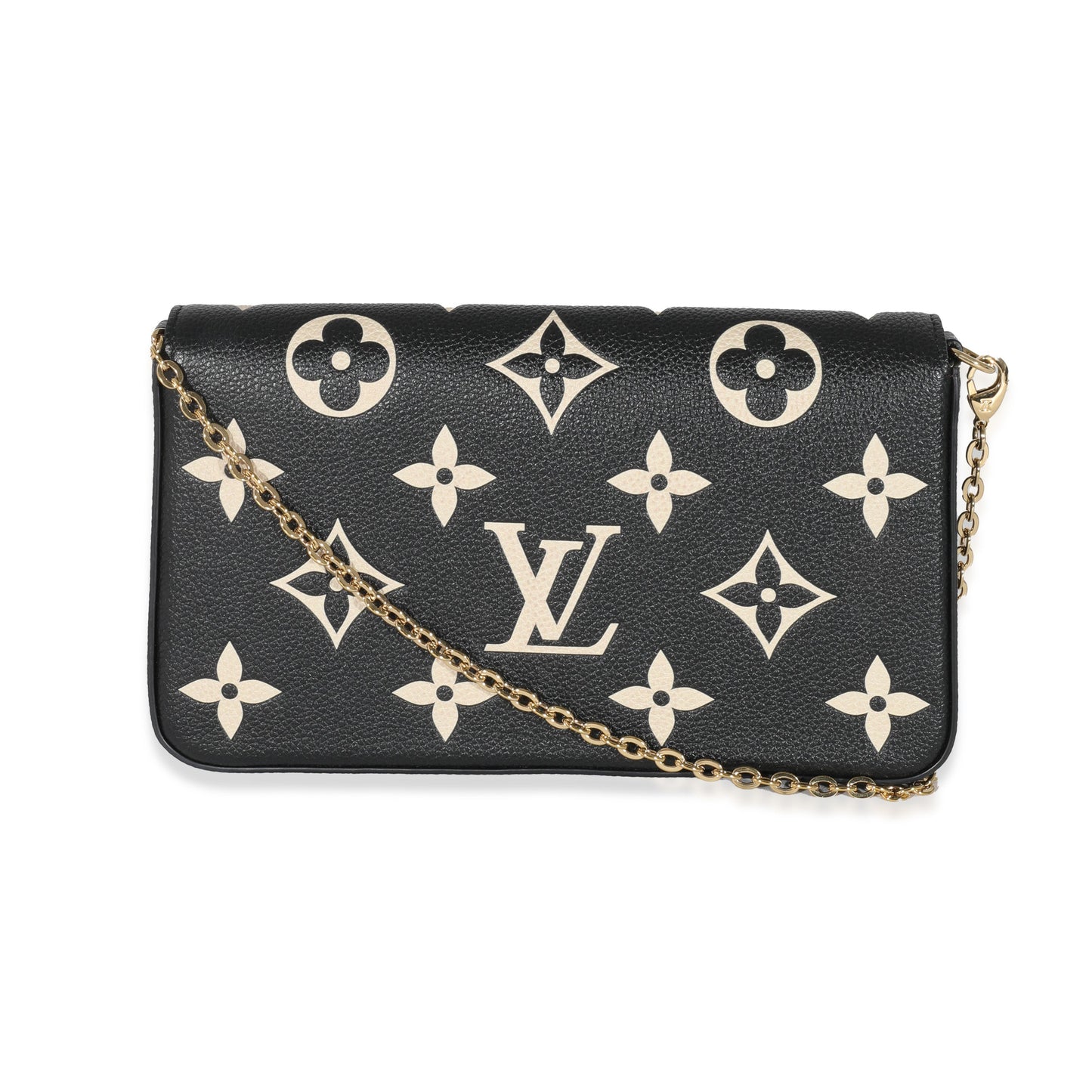 Louis Vuitton  Black Beige Monogram Empreinte Félicie Pochette