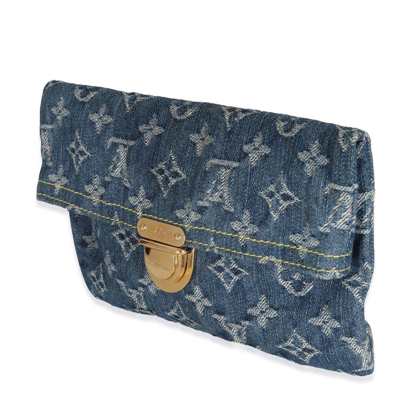Louis Vuitton  Blue Monogram Denim Plat Pochette