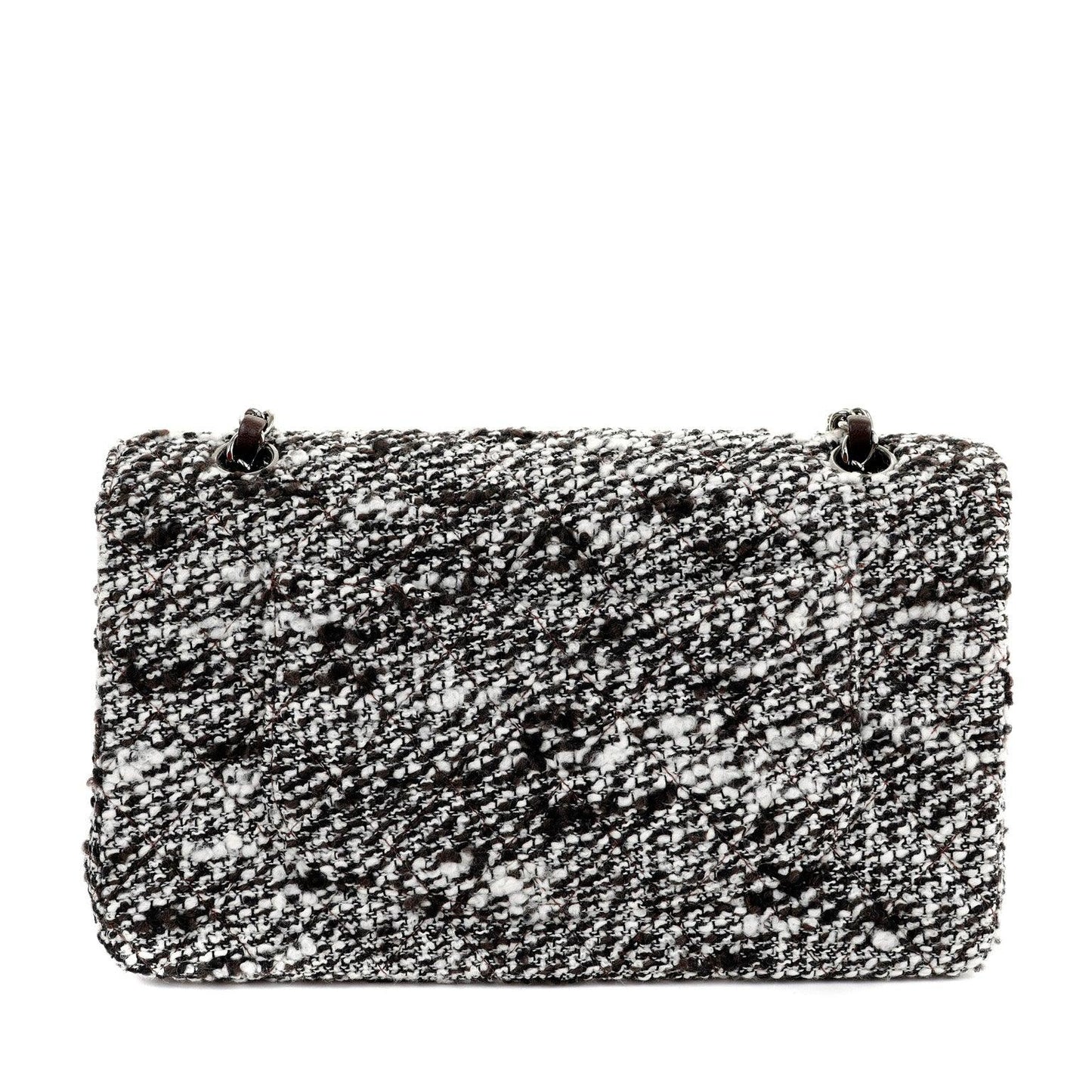 Chanel Coffee Tweed Runway Medium Classic w/ Silver Hardware