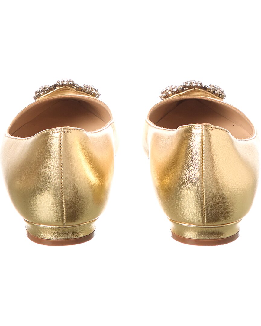 Manolo Blahnik Hangisi Leather Flat (Authentic Pre-Loved)