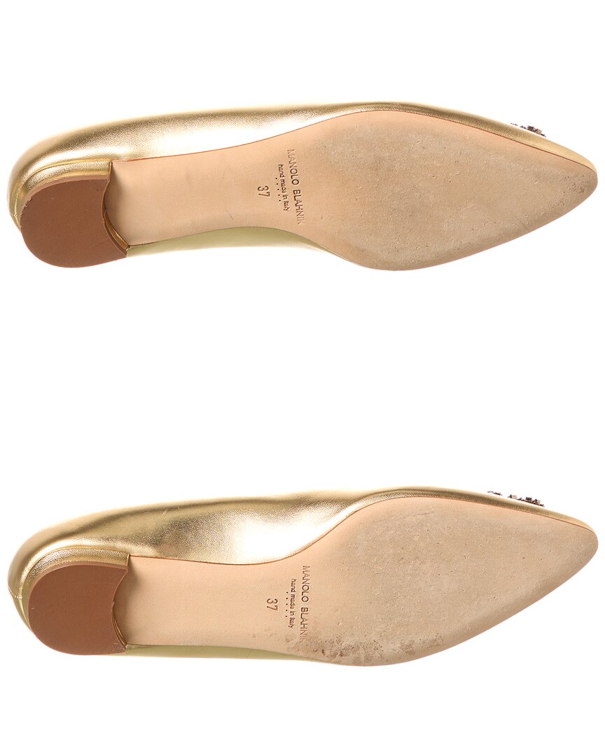 Manolo Blahnik Hangisi Leather Flat (Authentic Pre-Loved)