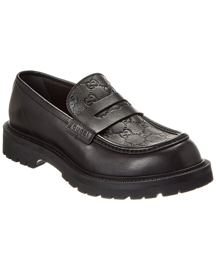 Gucci Web Leather Loafer