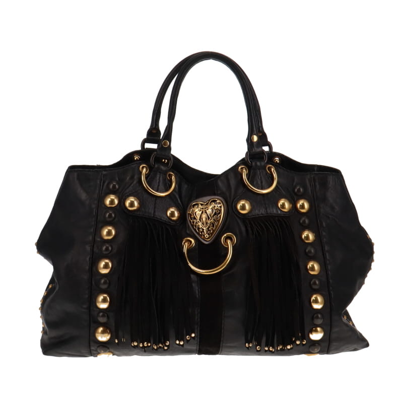 Gucci   Limited Edition Babouska Fringed Tote Black With Studs