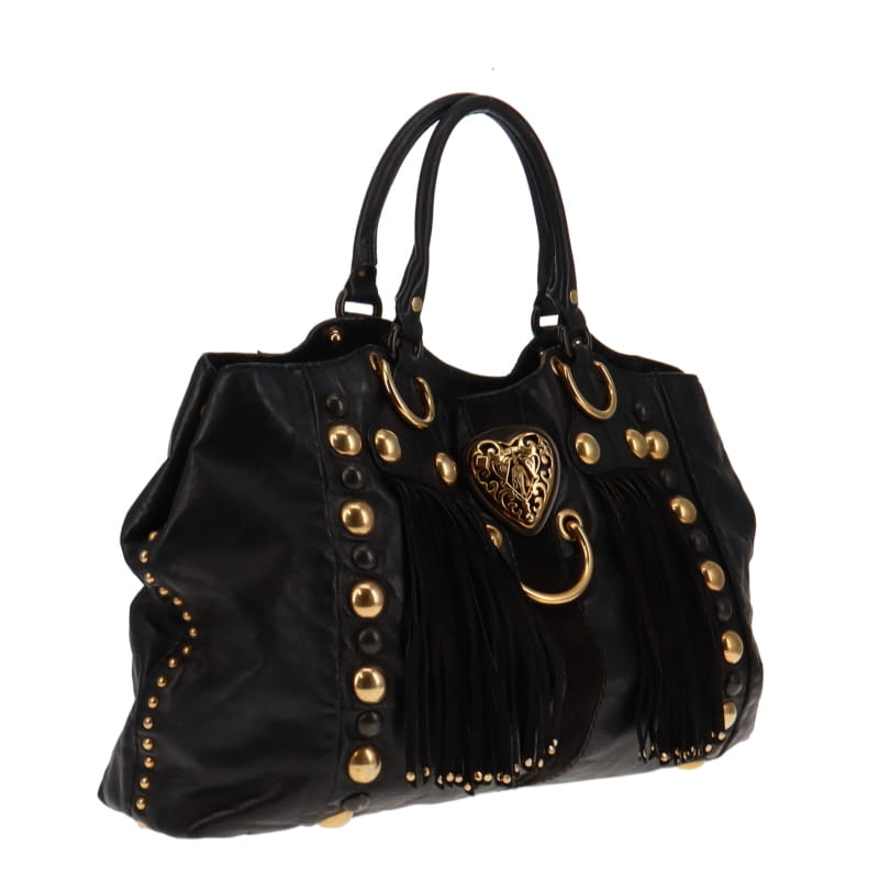 Gucci   Limited Edition Babouska Fringed Tote Black With Studs