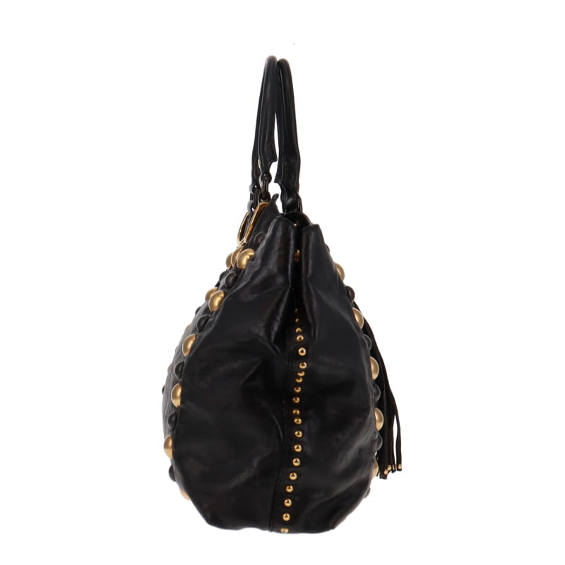 Gucci   Limited Edition Babouska Fringed Tote Black With Studs