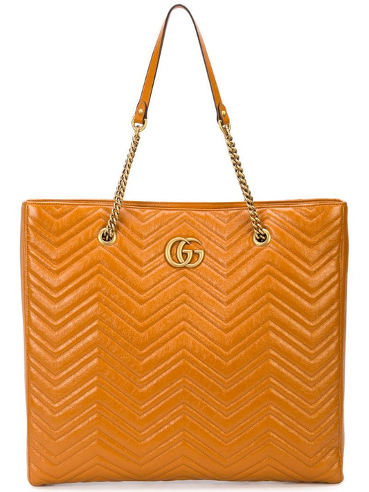 Gucci - GG Marmont matelassé large tote - women - Calf Leather - One Size - ORANGE