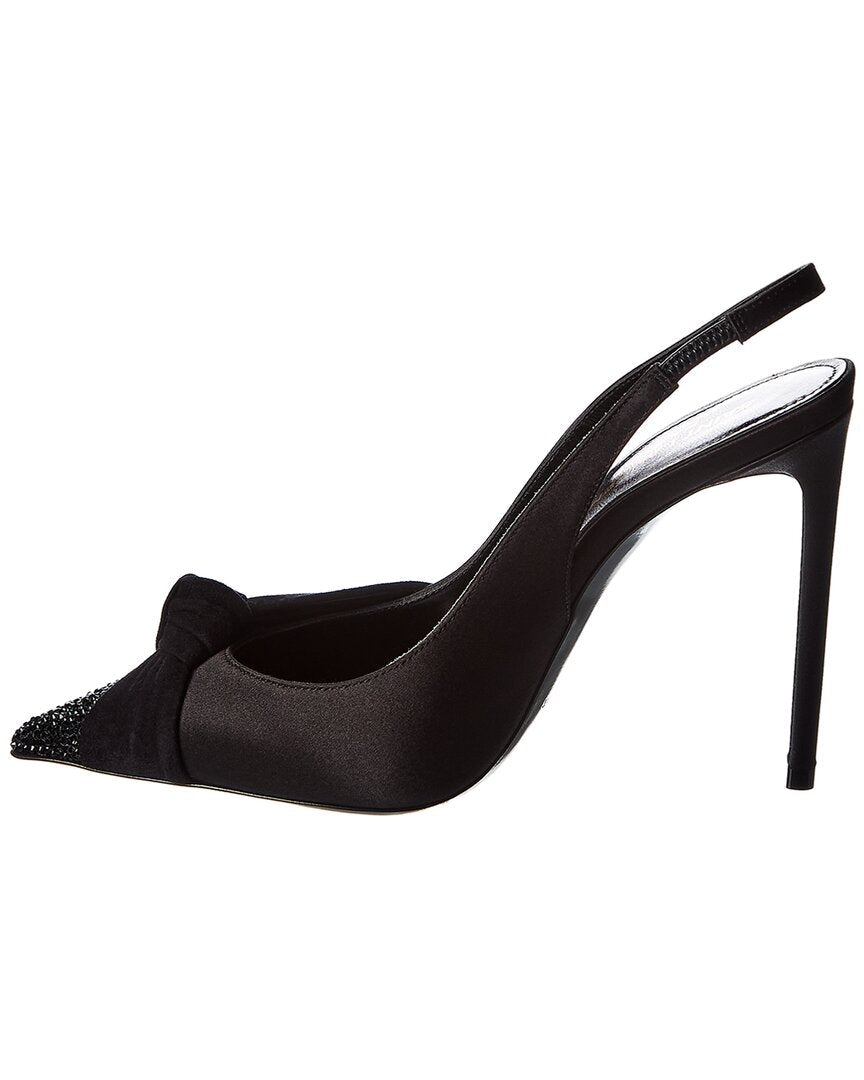 Saint Laurent Zoe 105 Satin & Suede Slingback Pump