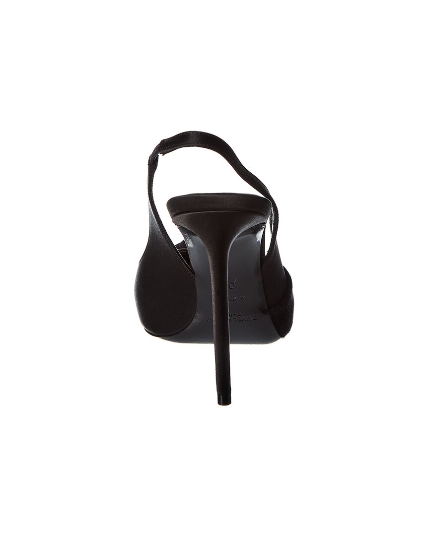 Saint Laurent Zoe 105 Satin & Suede Slingback Pump