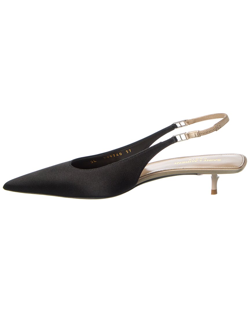 Saint Laurent Cherish 30 Satin Slingback Pump