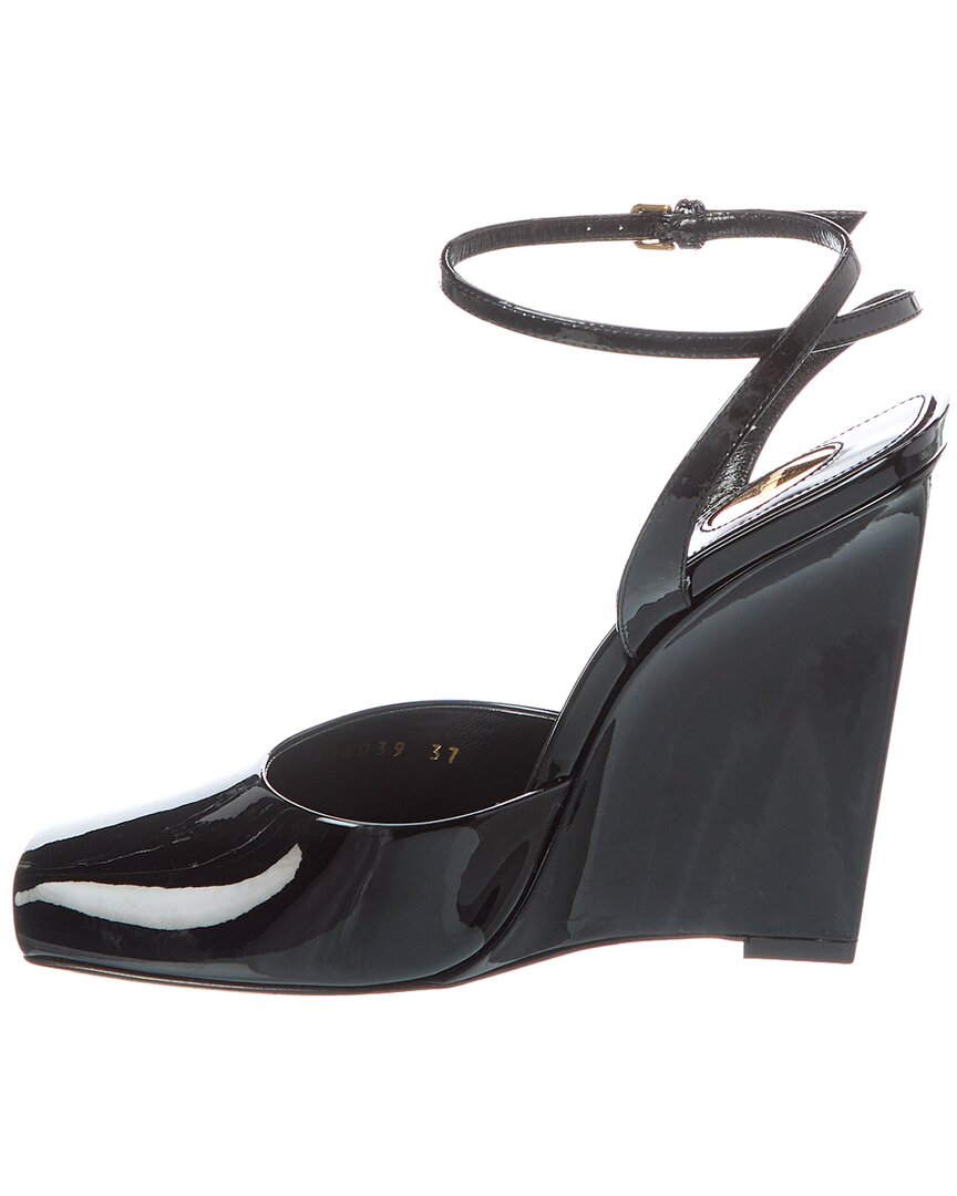 Saint Laurent La Scandale 105 Patent Wedge Sandal