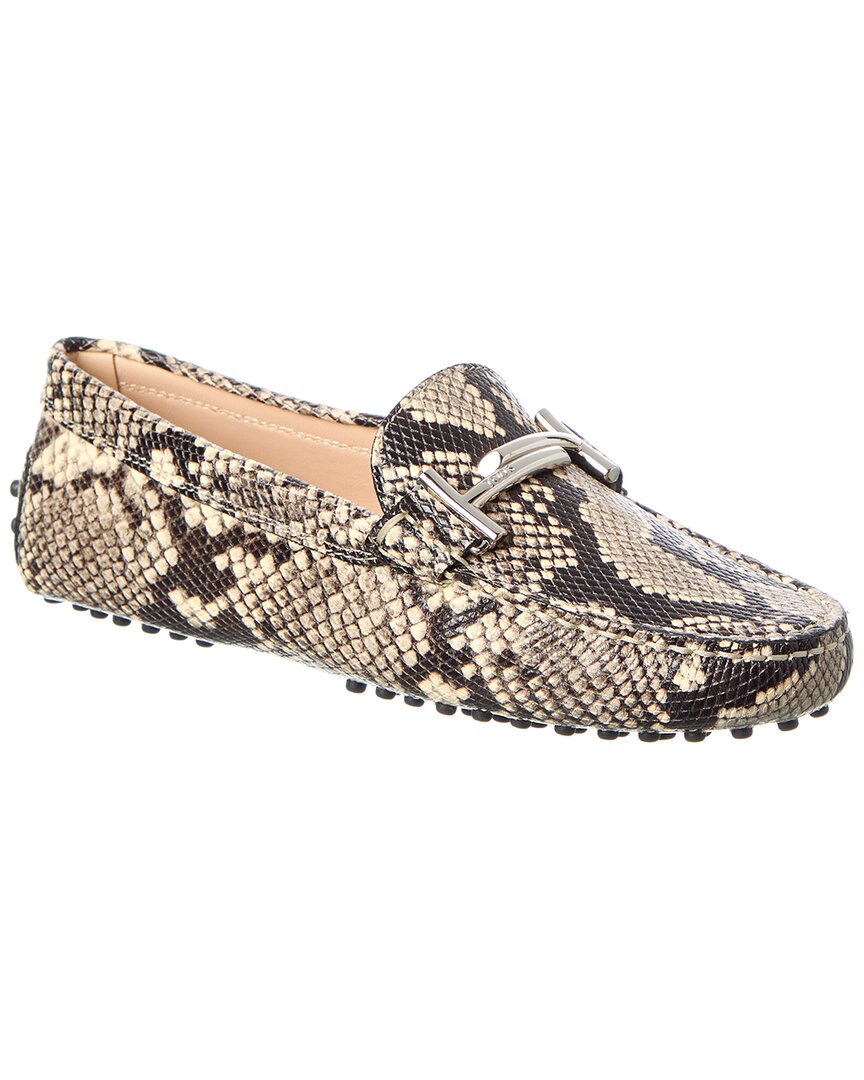 Tod’S Snake-Embossed Leather Loafer