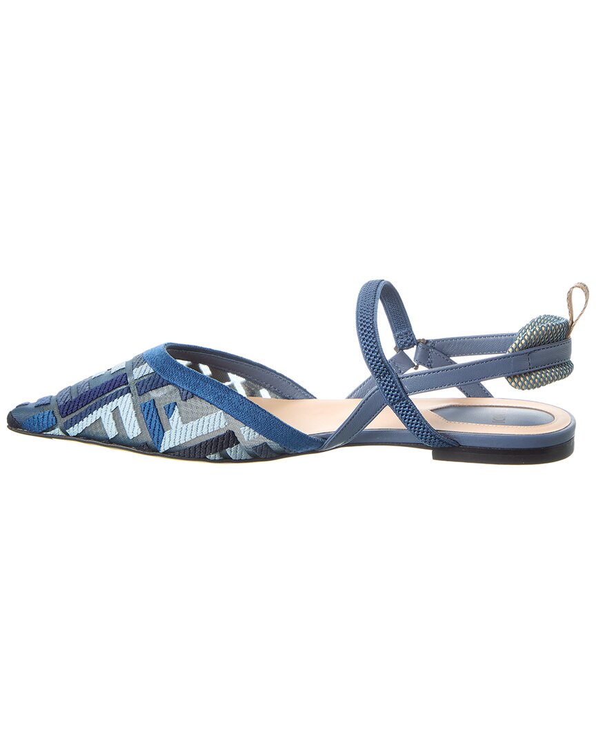 Fendi Colibri Lite Mesh & Leather Slingback Flat