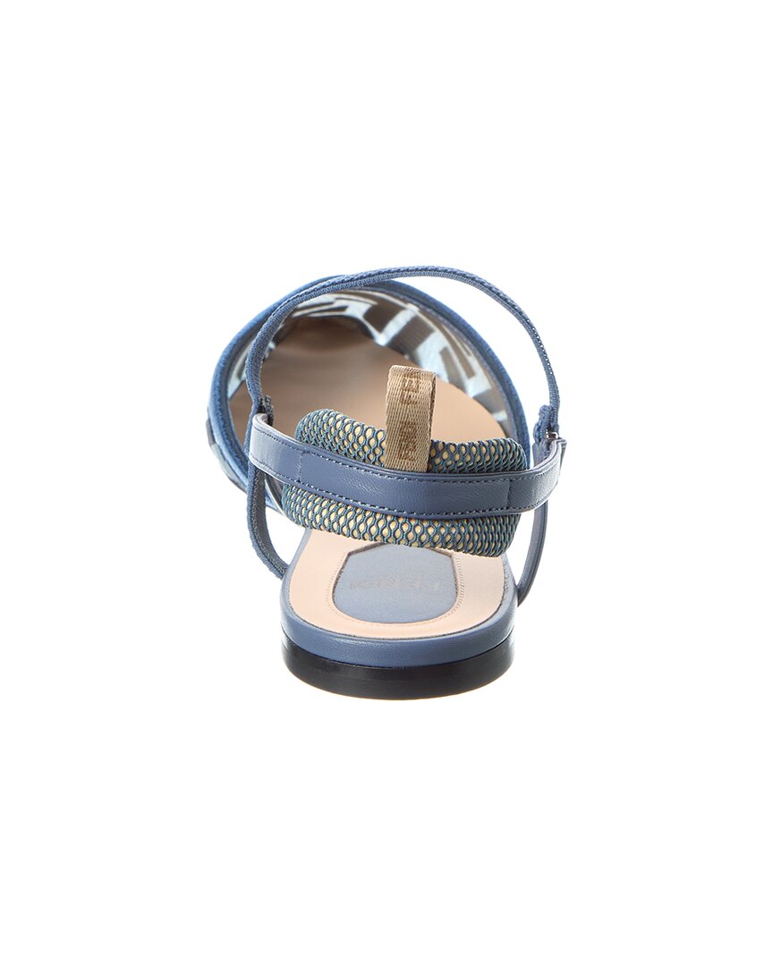 Fendi Colibri Lite Mesh & Leather Slingback Flat