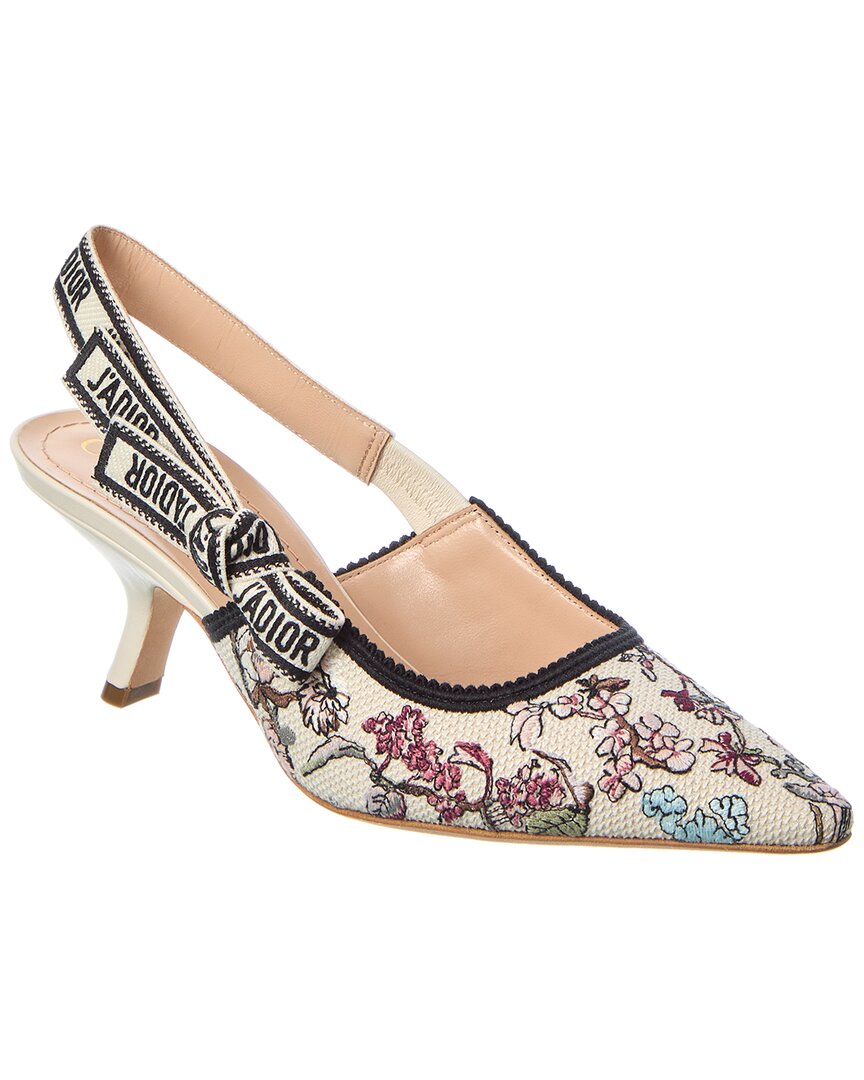 Dior J'adior Canvas & Leather Slingback Pump