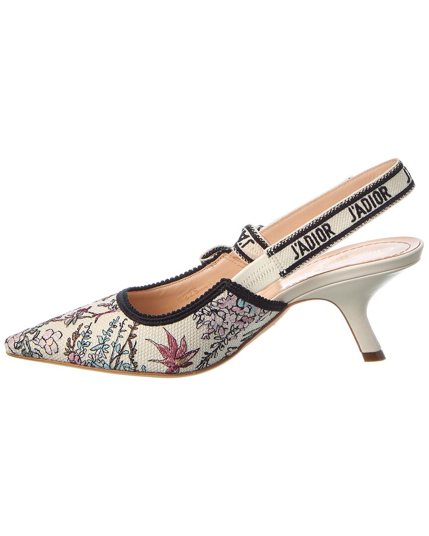 Dior J'adior Canvas & Leather Slingback Pump