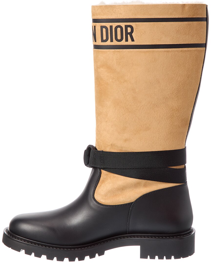 Dior D-Major Suede & Leather Knee-High Boot