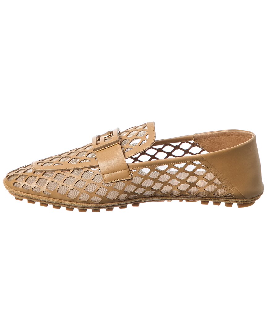 Fendi Baguette Leather & Mesh Loafer